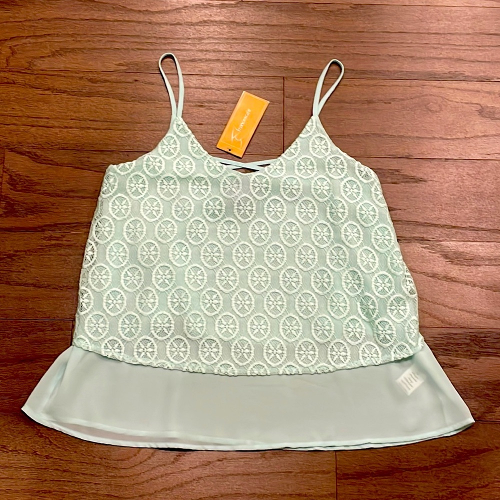 NWT Francesca’s Mint Lace Strappy Cami - Size XS